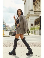 Kozaki Damskie Za Kolano Na Masywnej Platformie Czarne Erisna