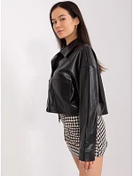 Krátká černá dámská bunda z imitace kůže model 20970138 - Factory Price Krátká černá dámská bunda z imitace kůže model 20970138 - Factory Price