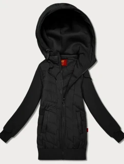 Dámska mikina Goodlookin z kombinovanej tkaniny čierna (AMG-175)