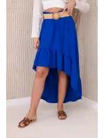 Sukňa s dlhším zadným dielom v chrpovo modrej farbe Sukňa s dlhším zadným dielom v chrpovo modrej farbe
