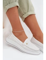 Dámské polobotky z přírodní kůže S.Barski GR61-5980 Bílé