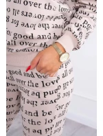 Dámská souprava s potiskem model 20318247 béžová - Kesi Dámská souprava s potiskem model 20318247 béžová - Kesi