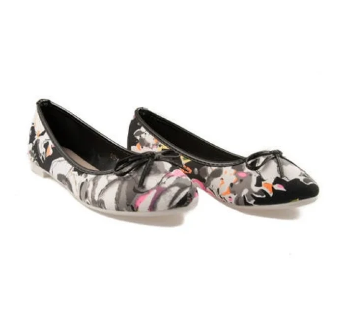 Unikátny čierne dámske baleríny s kvetmi Unikátny čierne dámske baleríny s kvetmi