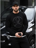 Pánska mikina s potlačou čierna FashionStreet BX5948