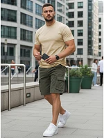 Pánske klasické béžové tričko FashionStreet RX5676