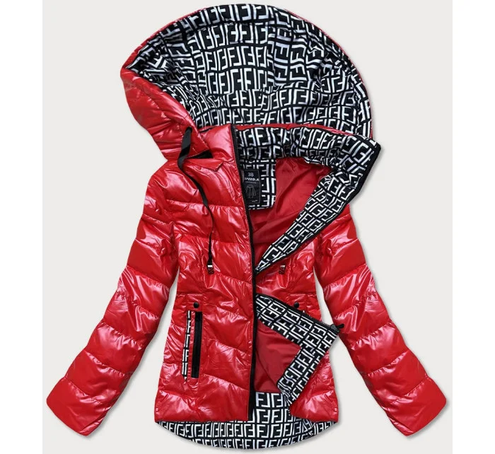 Lesklá červená bunda se vsadkami model 15904364 - SPEED.A