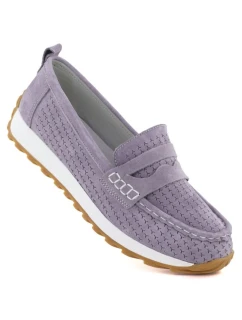 Fialové semišové kožené mokasíny Sergio model 22021867 - LEONE