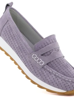 Fialové semišové kožené mokasíny Sergio model 22021867 - LEONE