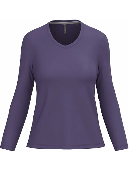 Kariban K 382 Dámske tričko s výstrihom do V a dlhými rukávmi 20.K382 purple