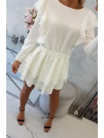 Šaty so zvislými volánmi ecru Šaty so zvislými volánmi ecru