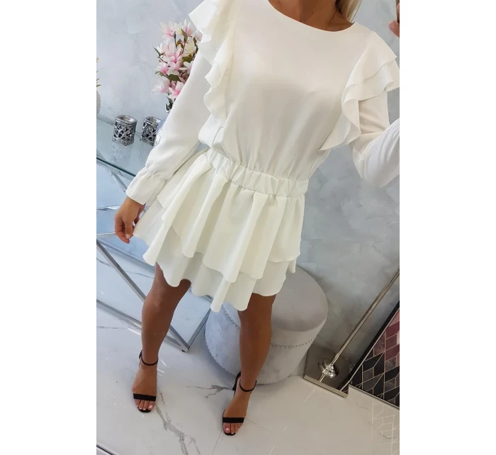 Šaty so zvislými volánmi ecru Šaty so zvislými volánmi ecru