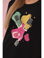 Dámská pruhovaná blůza s V výstřihem a krátkým rukávem béžová