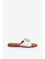 Eko Kožené Ploché Sandály Dámské S Dekorativním Detalem Bílé model 21687720 - Boto Eko Kožené Ploché Sandály Dámské S Dekorativním Detalem Bílé model 21687720 - Boto