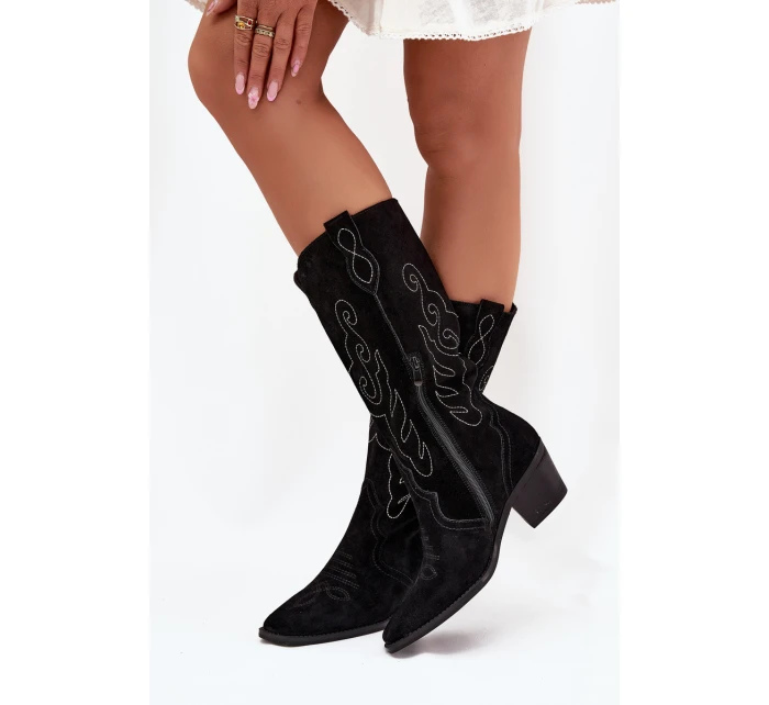 Velurové Dámské  Na Podpatku Černé model 21705036 - Zazoo