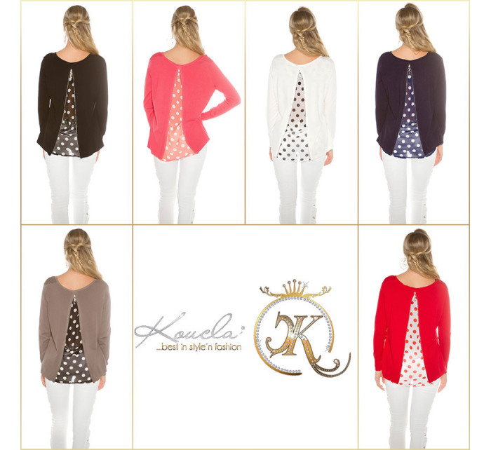 Trendy KouCla fine knit jumper + Polka Dot Chiffon