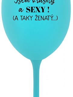 JSEM A   tyrkysová sklenice na víno 350 ml model 20806837 - Giftela