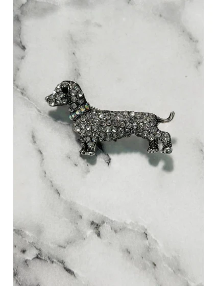 Psí brošňa A-2-21-6 Striebro - Módne šperky