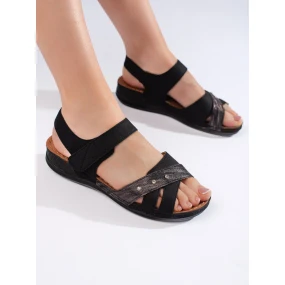 Dámske praktické modré sandále na platforme Dámske praktické modré sandále na platforme