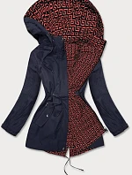 Tmavo modro-červená dámska bunda parka 2 v 1 (W702BIG)