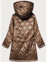 Hnedá dámska prešívaná bunda oversize s kapucňou (ag5-010) Hnedá dámska prešívaná bunda oversize s kapucňou (ag5-010)