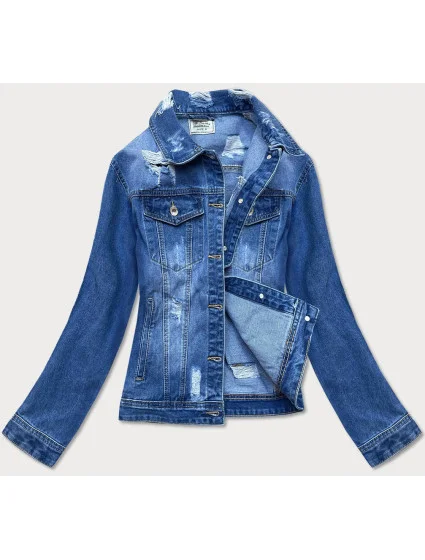 Svetlomodrá džínsová bunda s pretrhnutiami (D3362)