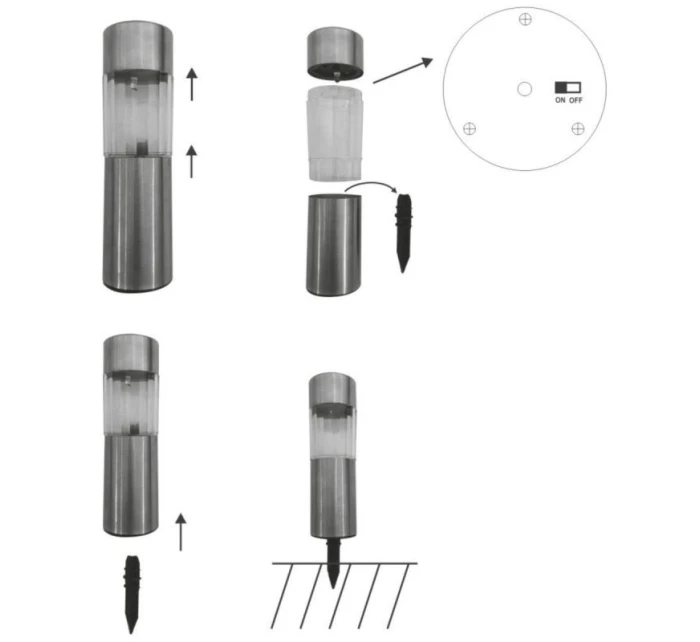 SOLÁRNA LAMPA 4,5X15CM INOX 6KS GRUNDIG SOLÁRNA LAMPA 4,5X15CM INOX 6KS GRUNDIG
