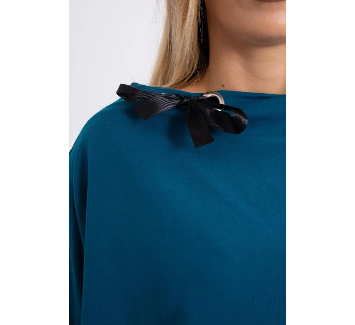 Oversize mikina s asymetrickými bokmi námornícka modrá