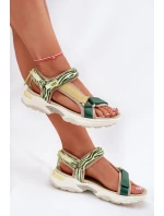 Dámské Sandály Na Suchý Zip model 21694720 Zelené - D.Franklin