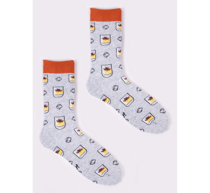 Yoclub Bavlněné ponožky Vzory Barvy SKA-0054F-H500 Grey
