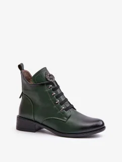 Dámské kotníkové boty model Tmavě zelená  model 20755009 - JEZZI