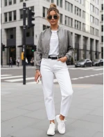 Dámská kožená bunda šedá Dstreet model 21976924 - FashionStreet