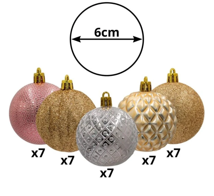 BOMBKA DEKORACYJNA PLASTIKOWA SET 35  RÓŻOWY model 21832993