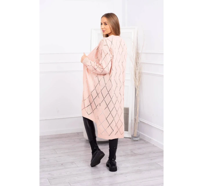Sveter s geometrickým vzorom púdrovo ružový Sveter s geometrickým vzorom púdrovo ružový