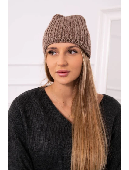 Dámská čepice Rebeka model 18751917 mocca - K-Fashion Dámská čepice Rebeka model 18751917 mocca - K-Fashion