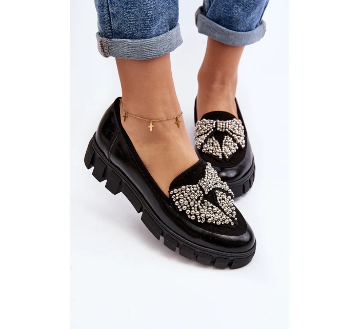Lakované dámské mokasíny model 21647064 černé - Laura Messi