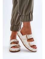 Klapki Damskie Na Platformie Big Star NN274081 Białe