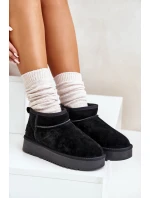 Dámské semišové sněhule na platformě černé model 21670434 - Boto