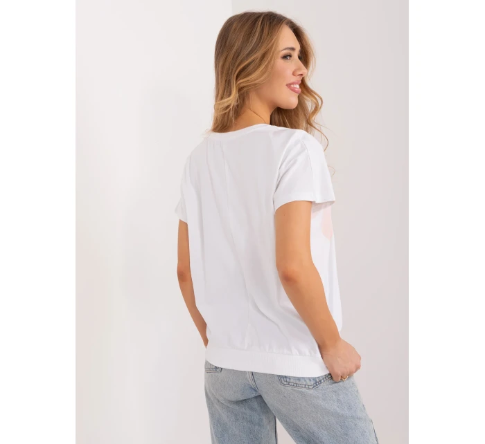 Bluzka RV BZ model 19737933 biało różowy - FPrice Bluzka RV BZ model 19737933 biało różowy - FPrice