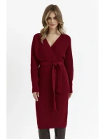 M810 Svetrové šaty s výstrihom do V - bordové M810 Svetrové šaty s výstrihom do V - bordové