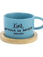 KÁVA, KEĎŽE NEMÁM KOKAÍN - modrý hrnček s makrónkou 200 ml