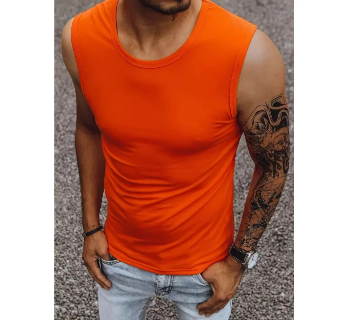 Oranžové jednofarebné pánske tielko RX4919 - Dstreet