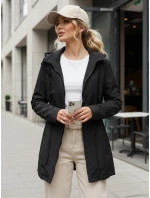 Kurtka damska parka z kapturem czarna model 22007631 - FashionStreet Kurtka damska parka z kapturem czarna model 22007631 - FashionStreet