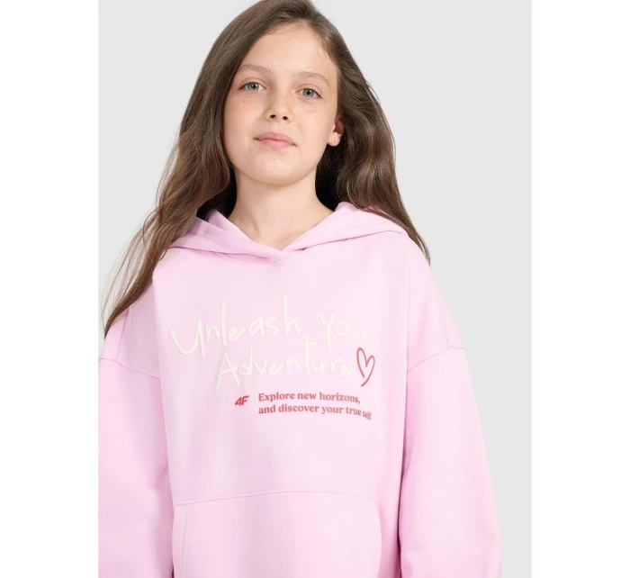 Dievčenská oversize mikina s kapucňou 4F 4FJRAW25TSWSF2429-56S