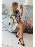 šaty s vázáním v pudrově růžové model 18746604 - K-Fashion šaty s vázáním v pudrově růžové model 18746604 - K-Fashion