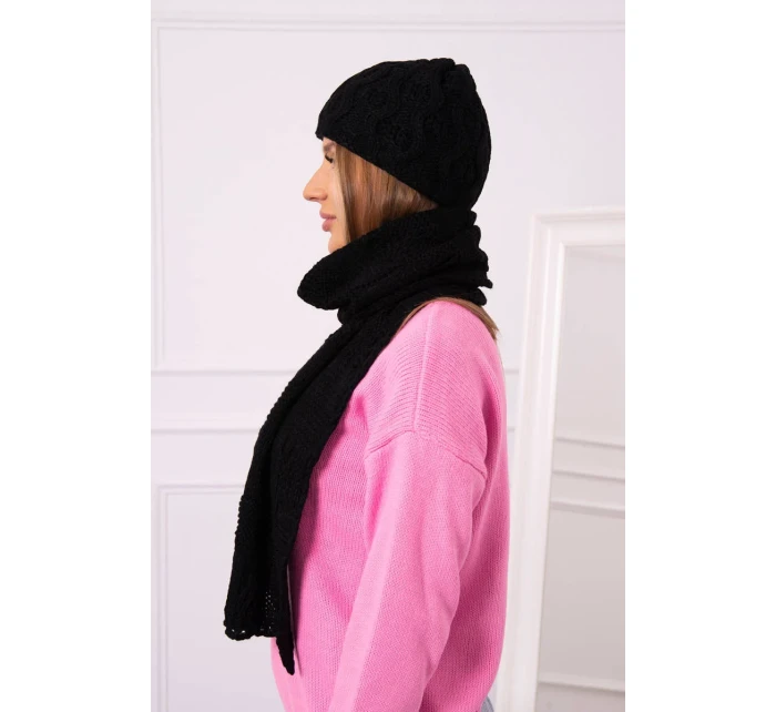 Dámská souprava s šátkem Amelia model 18751581 černá - K-Fashion Dámská souprava s šátkem Amelia model 18751581 černá - K-Fashion