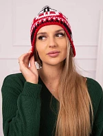 Dámska čiapka Maryla K406 červená+biela+čierna