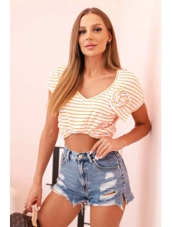 Dámsky bavlnený top na ramienka s výstrihom do V biely