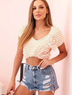 Dámsky bavlnený top na ramienka s výstrihom do V biely