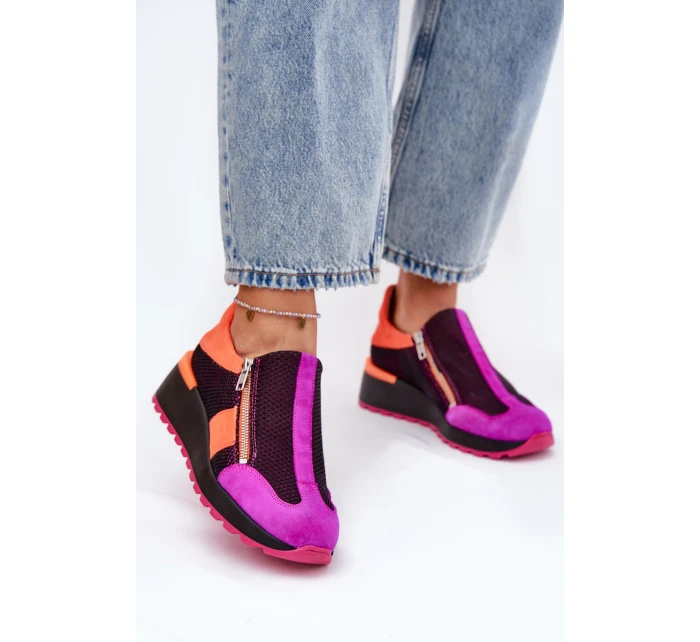 Kožené sneakersy na klínu Černé model 21691354 - Maciejka