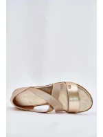 Dámské ploché sandály s pásky zlaté model 21696940 - EVENTO Dámské ploché sandály s pásky zlaté model 21696940 - EVENTO